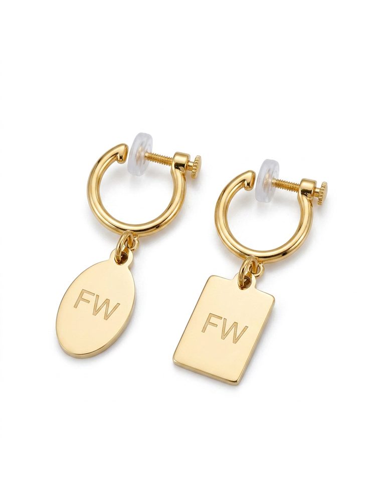 Custom Engraved Clip-On Earrings – Silver Non-Pierced Screw Back Clip-On Earrings