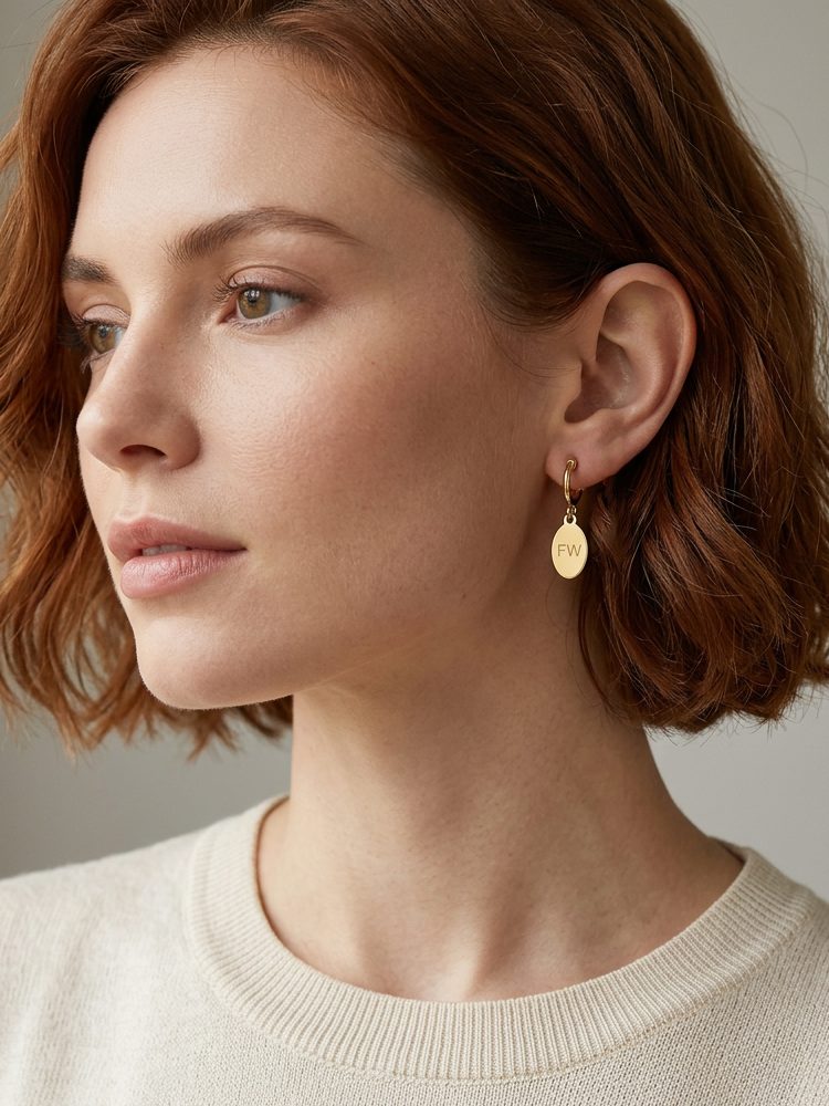 Custom Engraved Clip-On Earrings – Silver Non-Pierced Screw Back Clip-On Earrings