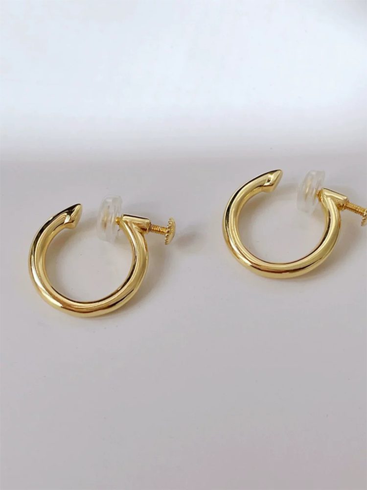 Daily Essential Mini Hoop Clip-On Earrings Screw Back Clip-On Earrings