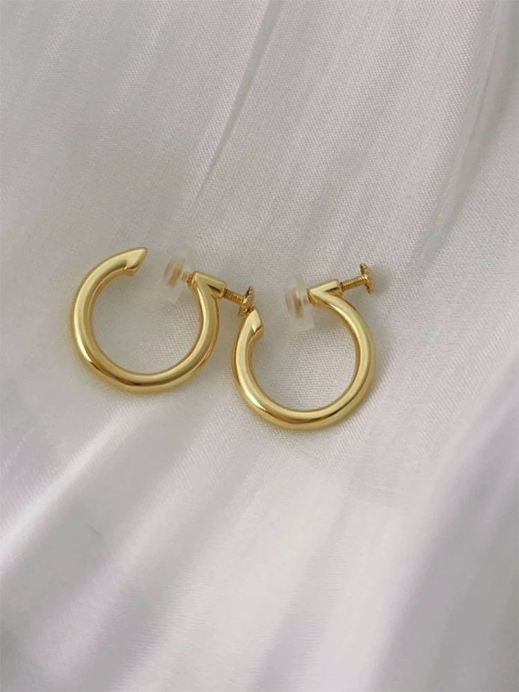 Daily Essential Mini Hoop Clip-On Earrings Screw Back Clip-On Earrings