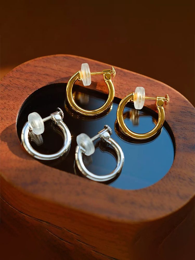 Daily Essential Mini Hoop Clip-On Earrings Screw Back Clip-On Earrings