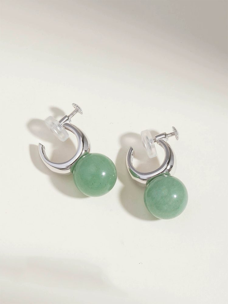 Transparent Rotating Crystal Ear Clips for Women