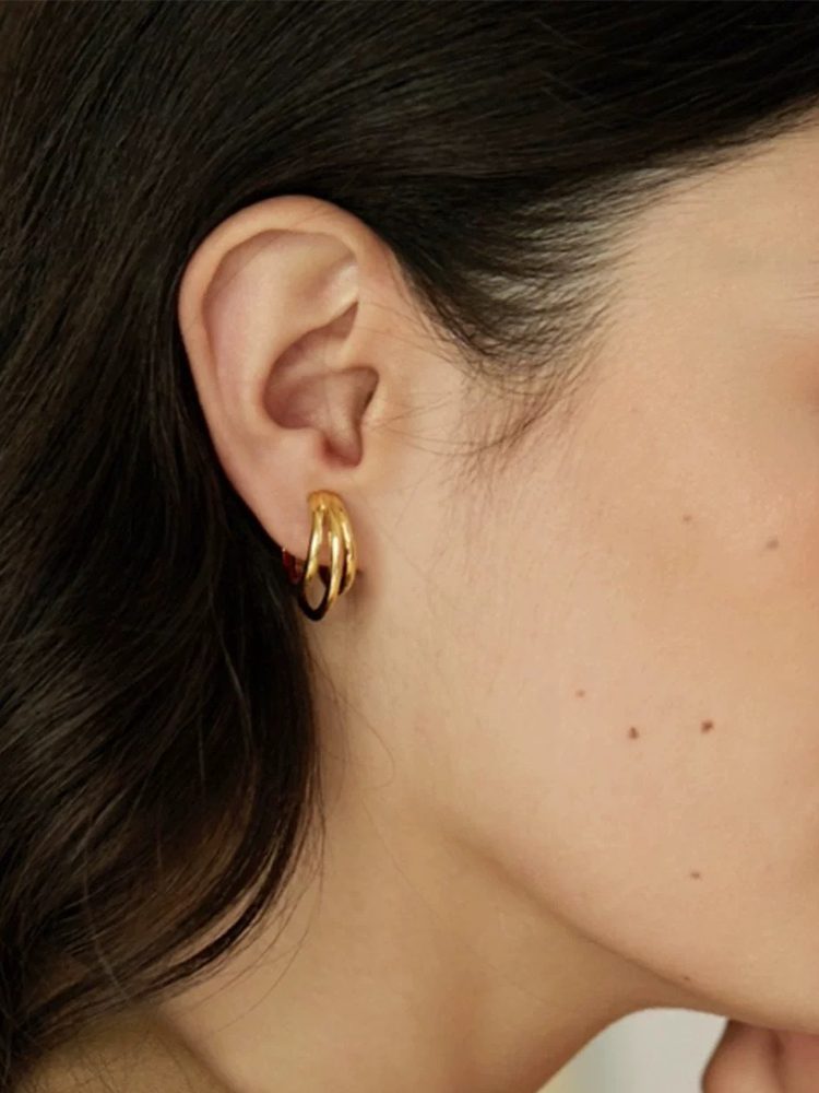 Elegant Spiral Clip-On Earrings – 18K Gold Plated Non-Pierced Earrings Comfortable Everyday Wear