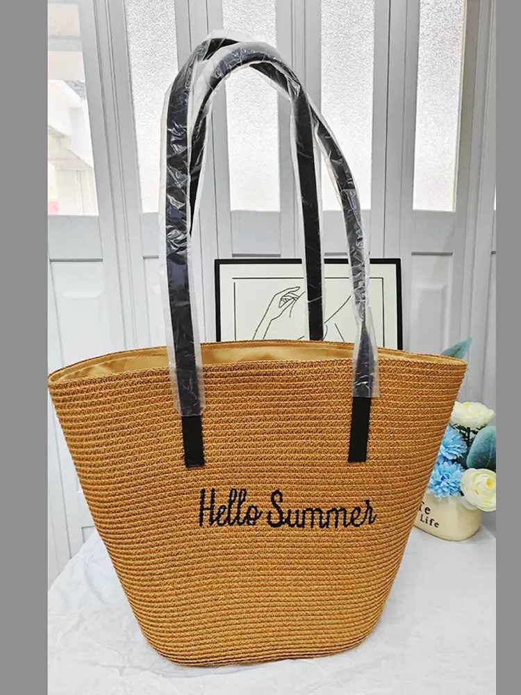 Fashion Straw Hat and Handbag Matching Set Beach Style