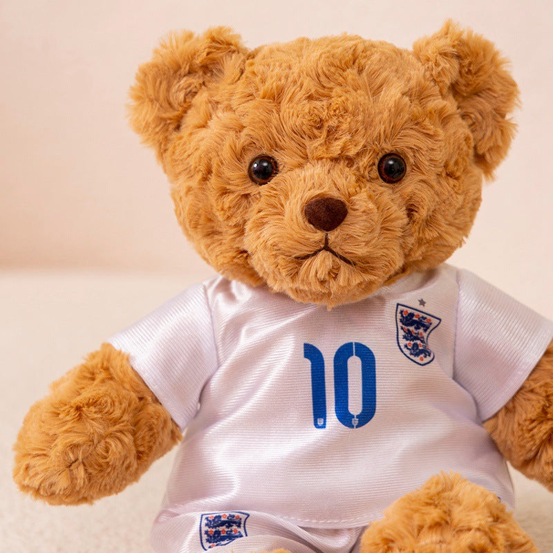 Football-Themed Plush Bear Toy – Soft Stuffed Animal Doll for Sports Fans