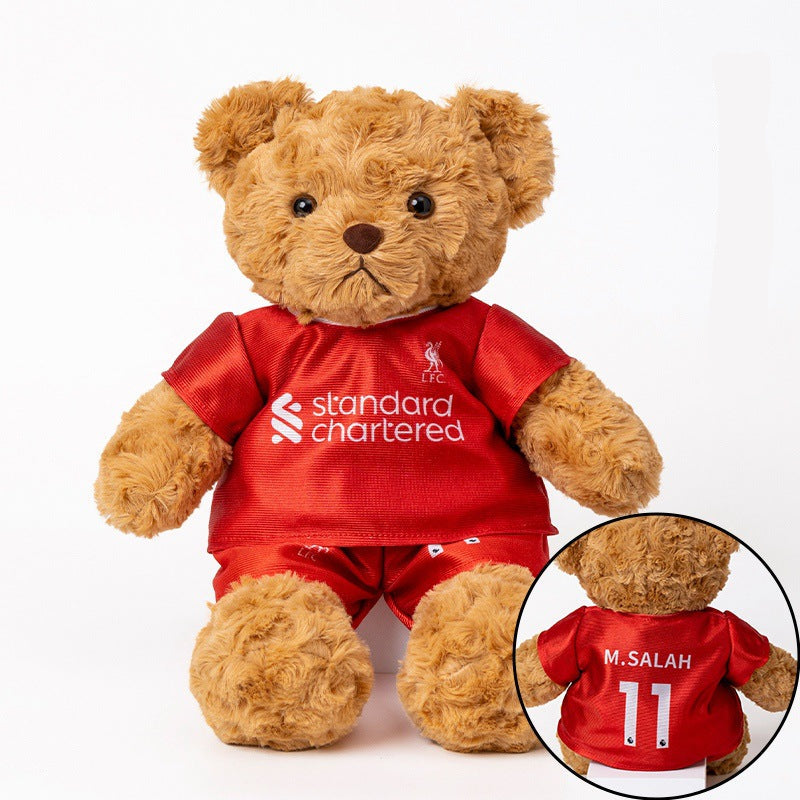 Football-Themed Plush Bear Toy – Soft Stuffed Animal Doll for Sports Fans