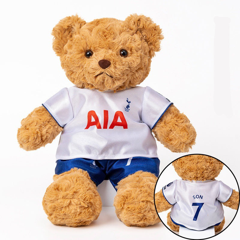 Football-Themed Plush Bear Toy – Soft Stuffed Animal Doll for Sports Fans