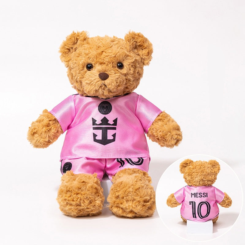 Football-Themed Plush Bear Toy – Soft Stuffed Animal Doll for Sports Fans