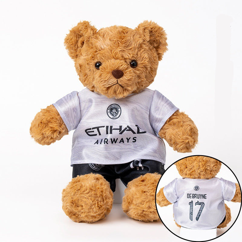 Football-Themed Plush Bear Toy – Soft Stuffed Animal Doll for Sports Fans