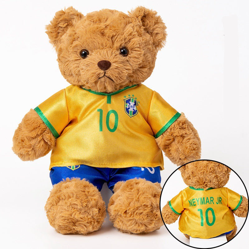 Football-Themed Plush Bear Toy – Soft Stuffed Animal Doll for Sports Fans