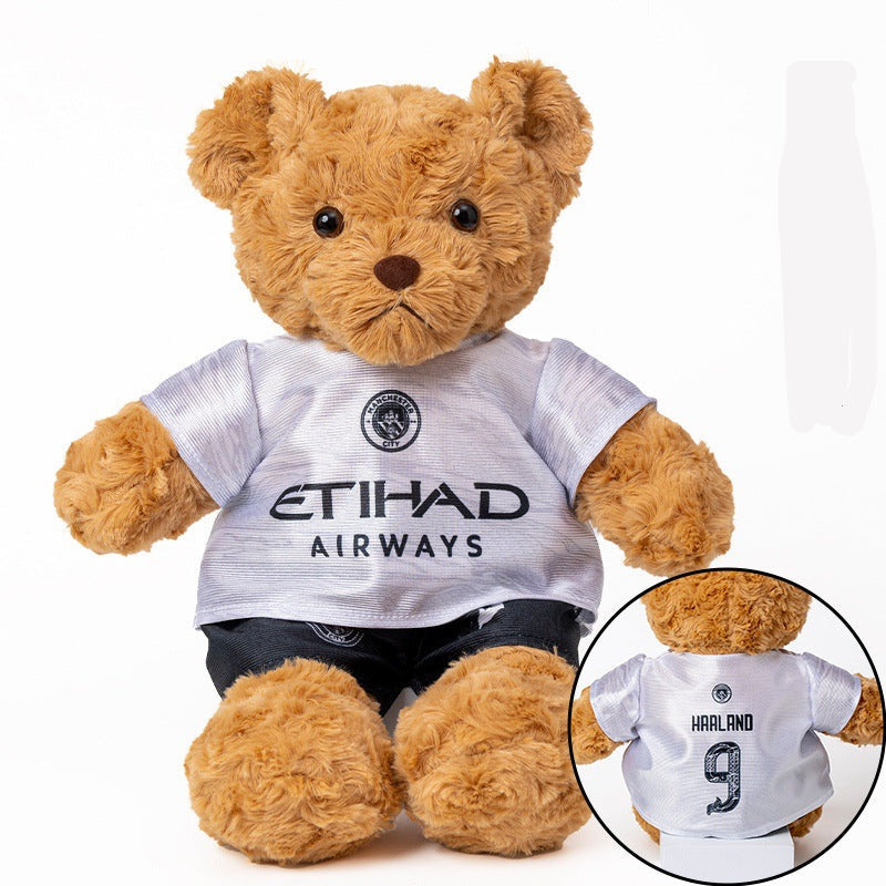 Football-Themed Plush Bear Toy – Soft Stuffed Animal Doll for Sports Fans