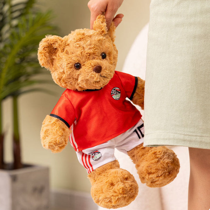 Football-Themed Plush Bear Toy – Soft Stuffed Animal Doll for Sports Fans
