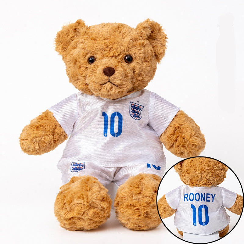 Football-Themed Plush Bear Toy – Soft Stuffed Animal Doll for Sports Fans