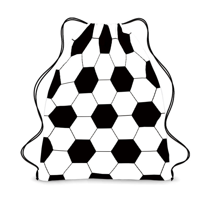 Football Drawstring Backpack, Soccer Sports Gym Bag, Lightweight Polyester Storage Sack for Kids and Fans