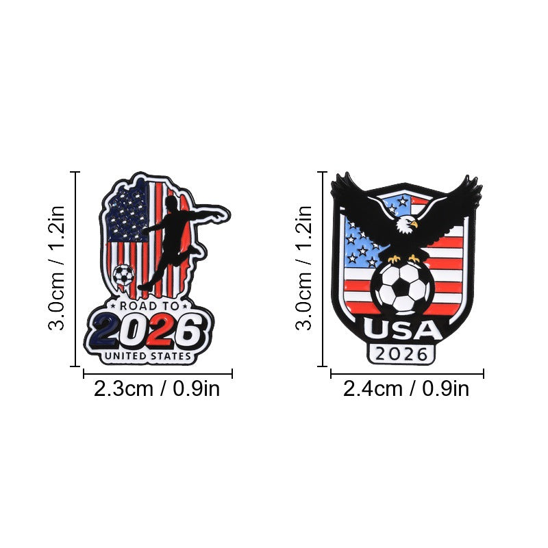 Football Fan Enamel Brooch, National Flag Inspired Lapel Pin, Cartoon Sports Badge for Men and Women