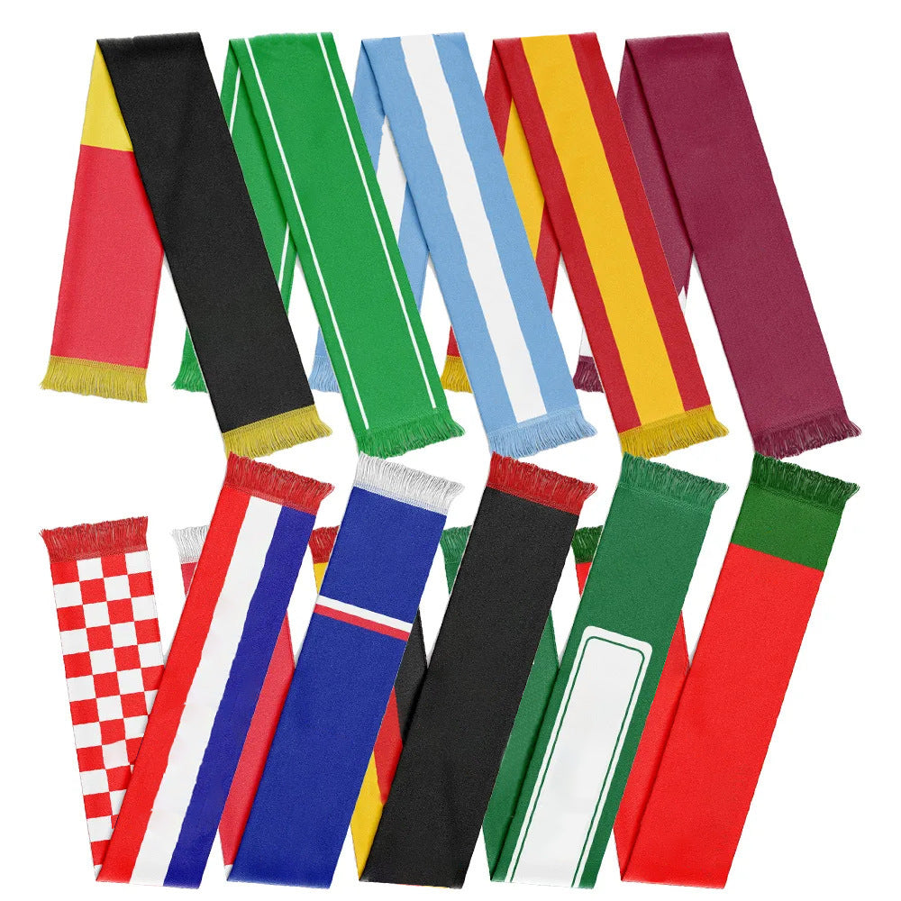 Football Fan Scarf - Polyester Supporter Scarf for Sports Events and Fan Celebrations