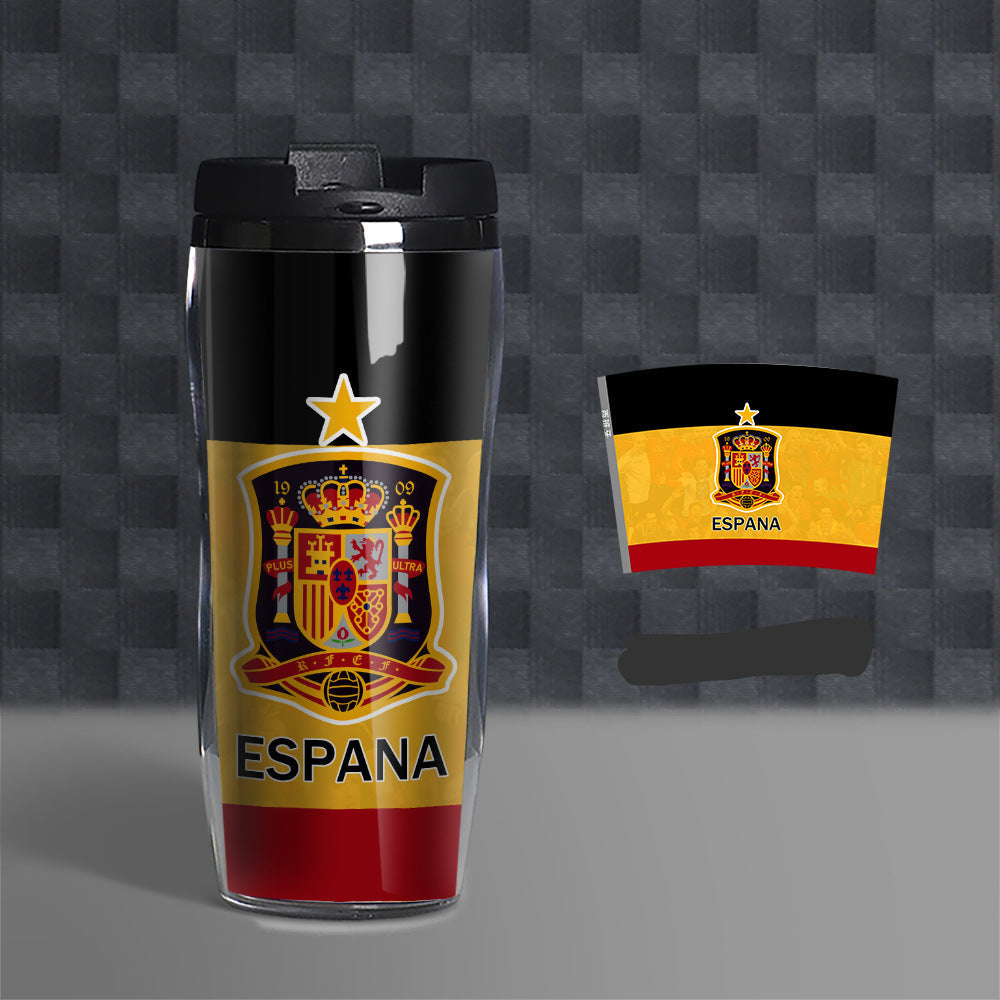 Football Fan Water Bottle 500ml, Soccer Theme Sports Cup, Reusable PVC Drink Bottle for Fans and Outdoor Activities-d8530d64e2cb