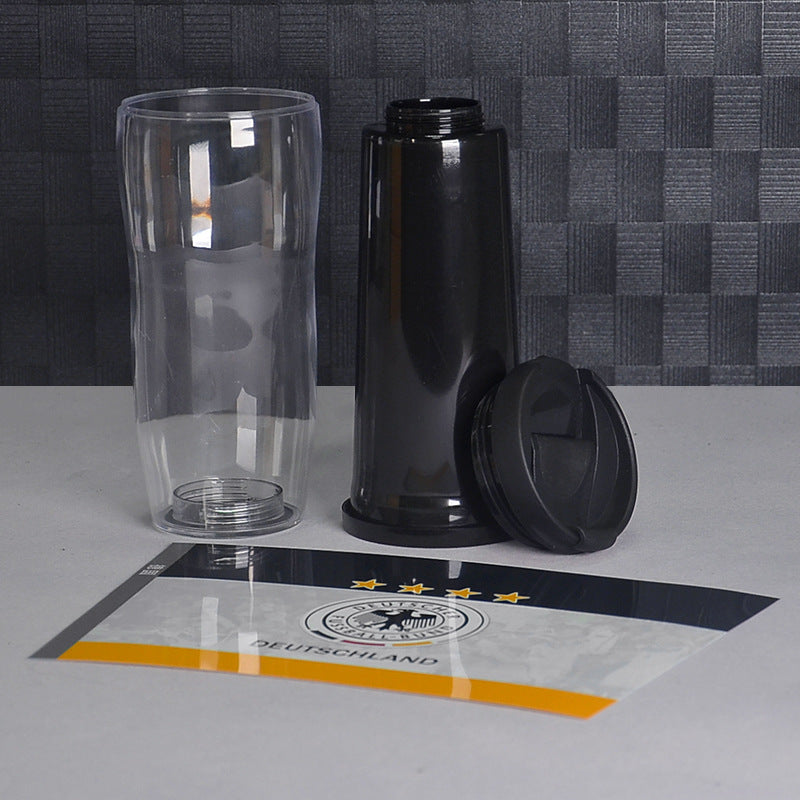 Football Fan Water Bottle 500ml, Soccer Theme Sports Cup, Reusable PVC Drink Bottle for Fans and Outdoor Activities-d8530d64e2cb