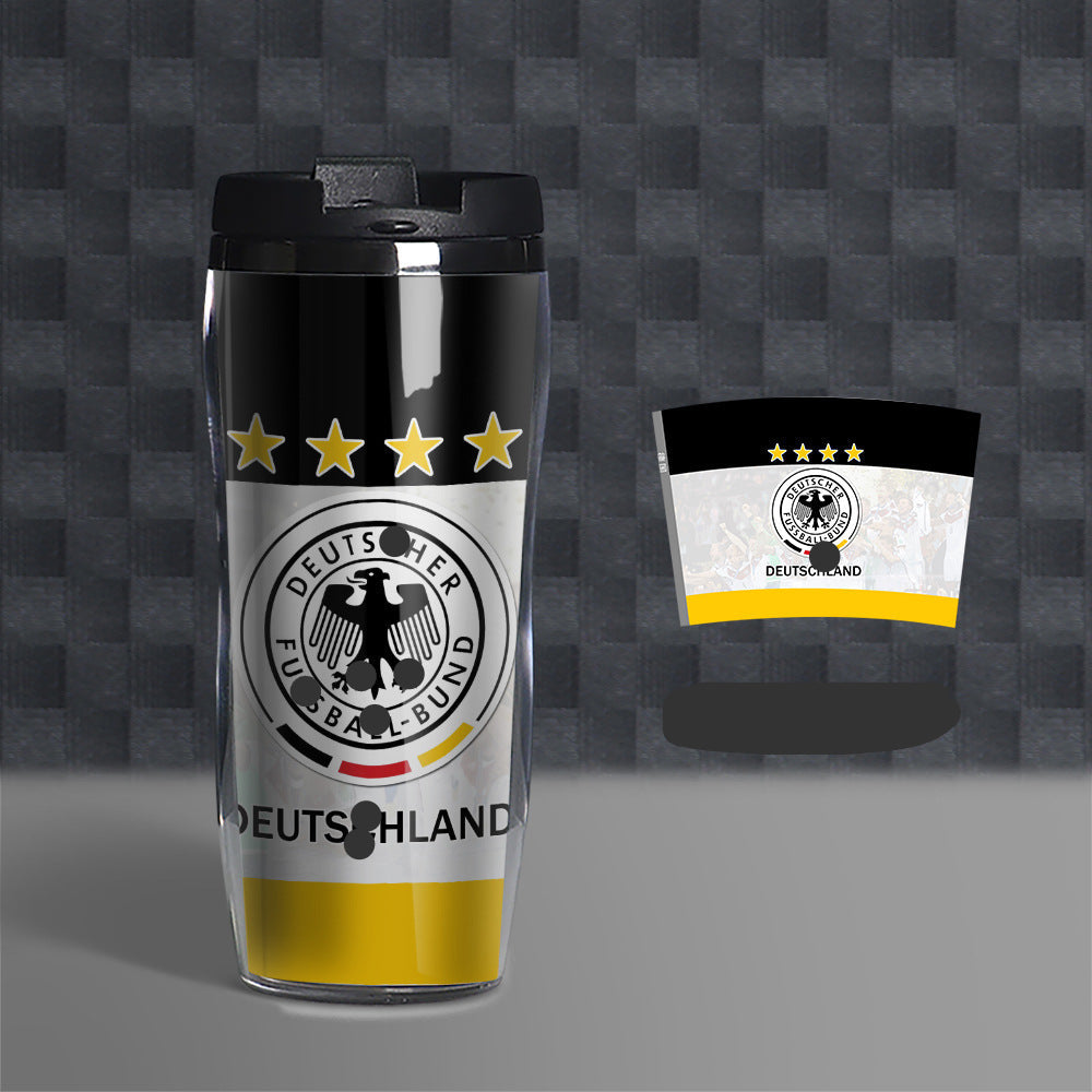 Football Fan Water Bottle 500ml, Soccer Theme Sports Cup, Reusable PVC Drink Bottle for Fans and Outdoor Activities-d8530d64e2cb