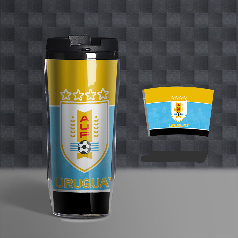 Football Fan Water Bottle 500ml, Soccer Theme Sports Cup, Reusable PVC Drink Bottle for Fans and Outdoor Activities-d8530d64e2cb