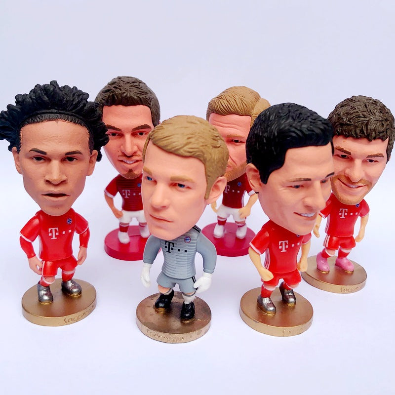 Football Star Figurine Set – Spain Argentina Brazil Soccer Player Collectible Dolls, Football Fan Gift Action Figure Model