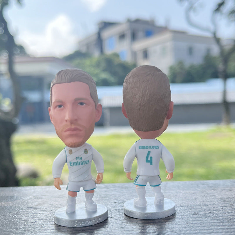 Football Star Figurine Set – Spain Argentina Brazil Soccer Player Collectible Dolls, Football Fan Gift Action Figure Model