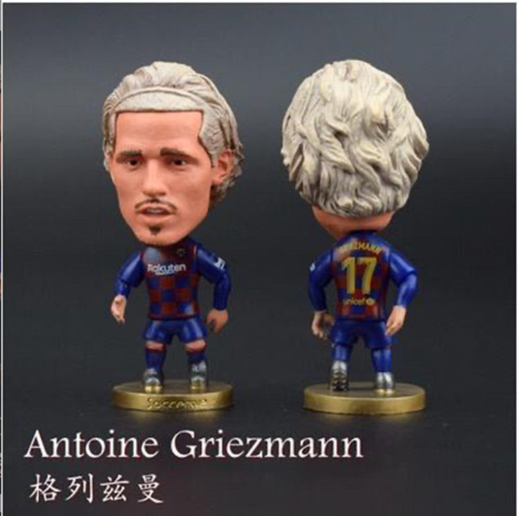 Football Star Figurine Set – Spain Argentina Brazil Soccer Player Collectible Dolls, Football Fan Gift Action Figure Model