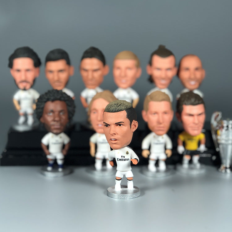 Football Star Figurine Set – Spain Argentina Brazil Soccer Player Collectible Dolls, Football Fan Gift Action Figure Model