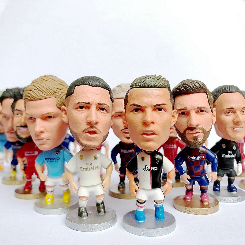 Football Star Figurine Set – Spain Argentina Brazil Soccer Player Collectible Dolls, Football Fan Gift Action Figure Model