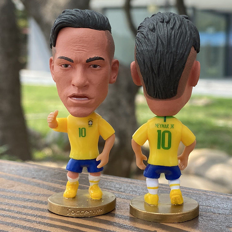 Football Star Figurine Set – Spain Argentina Brazil Soccer Player Collectible Dolls, Football Fan Gift Action Figure Model