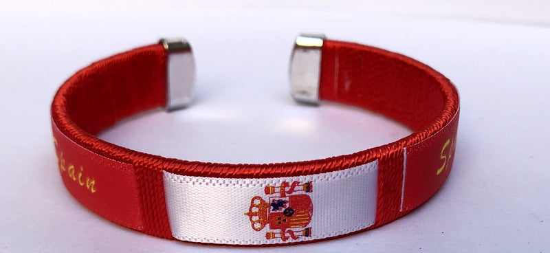 Football fan wristbands Spain Brazil Portugal Argentina France Italy string wristbands fan accessories-a806-b612b751e30b