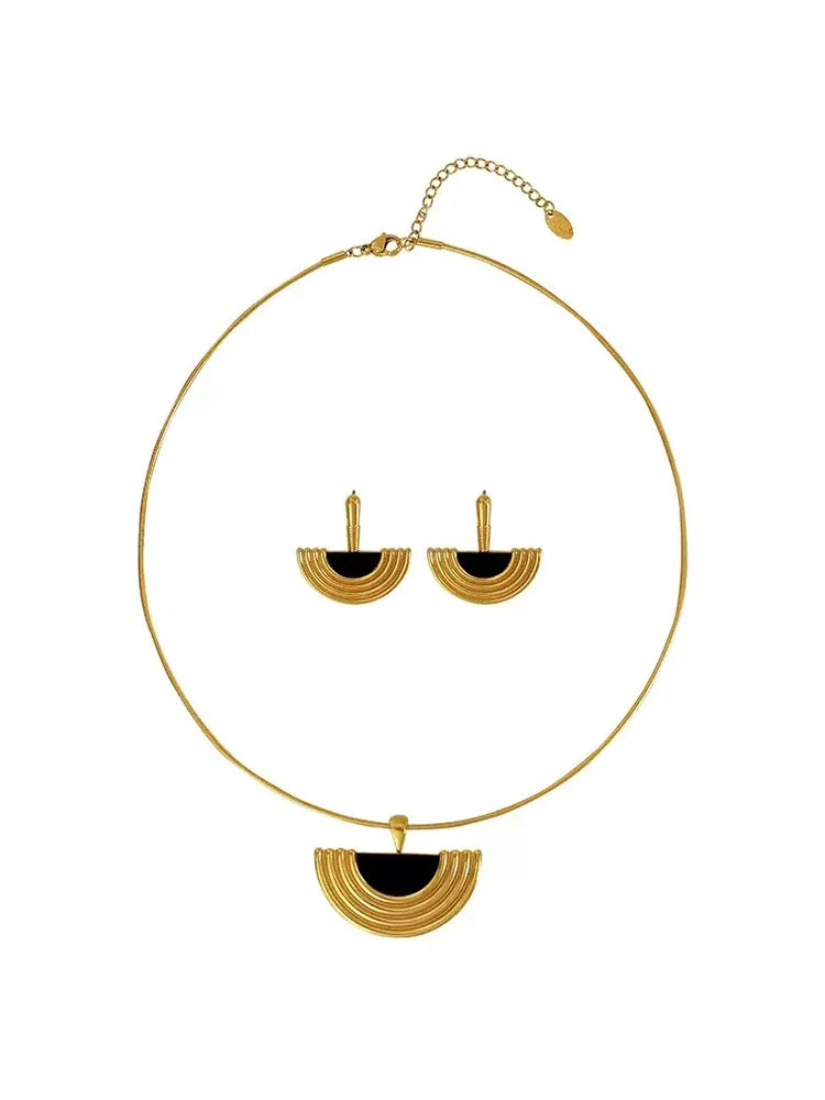French Egyptian earrings necklace set - view 6