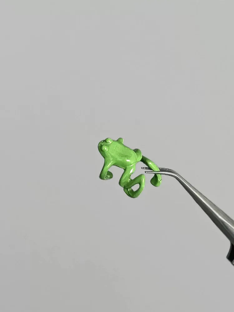 Frog Design Rhinestone Ear Cuff Clip-On Earrings Unpierced
