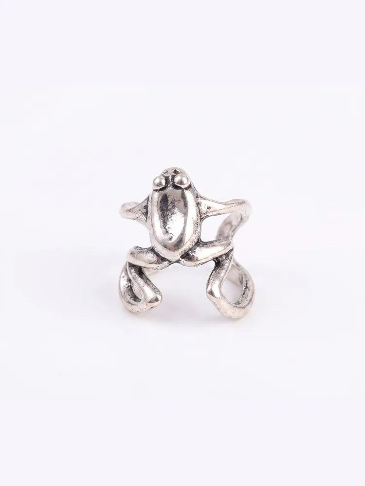 Frog Design Rhinestone Ear Cuff Clip-On Earrings Unpierced