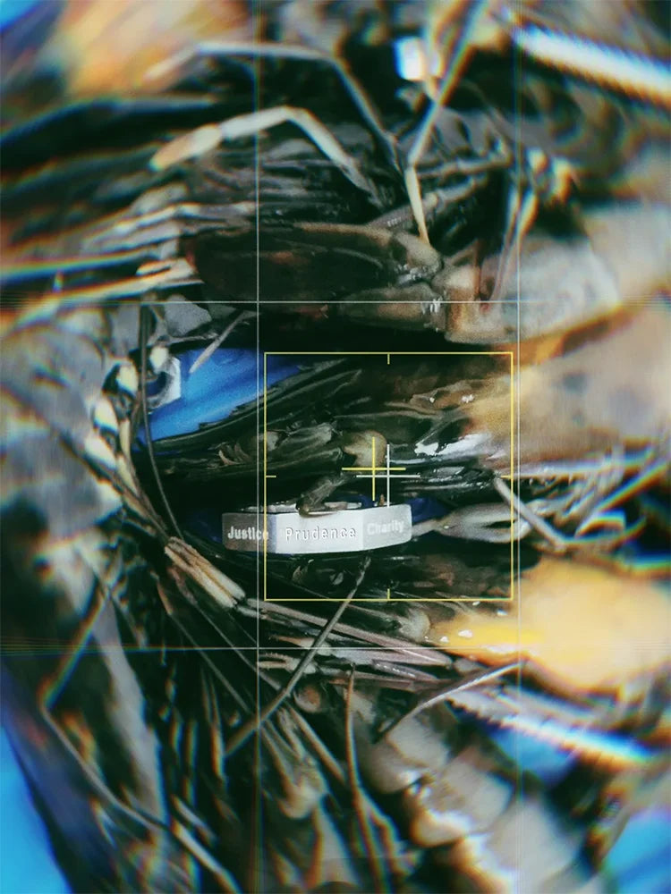 Fairies Whisper Fish Market Series Industrial-inspired screw ring with carved details