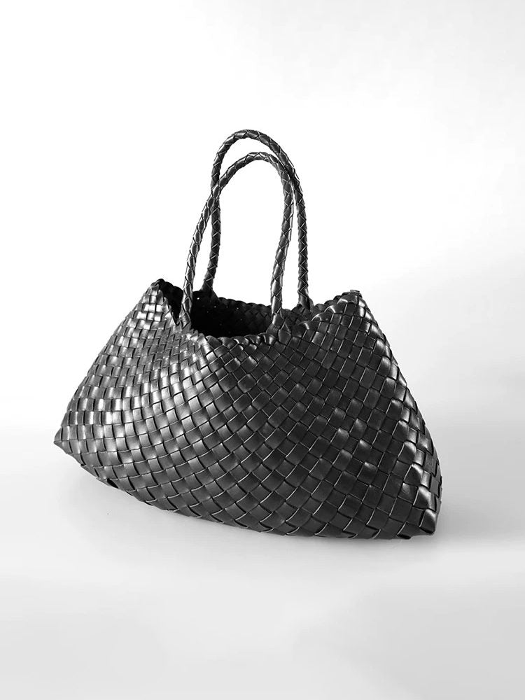 GM Urban Minimalist Woven Top-Grain Leather Handbag Bag