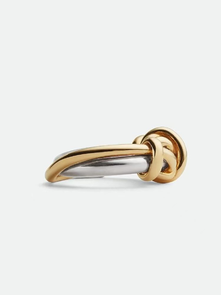 Handcrafted Statement Ring – Gold & Silver Mixed Stainless Steel