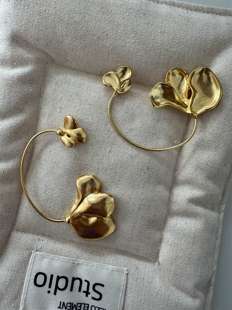 Handmade Stainless Steel 18K Gold-Plated Earrings 1 pairs