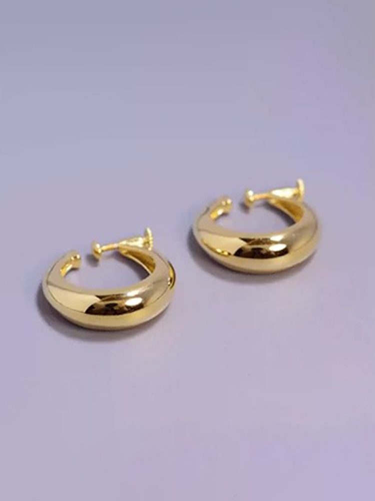 Hypoallergenic Non-Pierced Screw Back Hoop Earrings