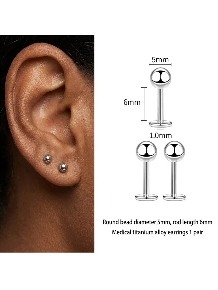 ASTM F136 Titanium Piercing Care Studs - view 6
