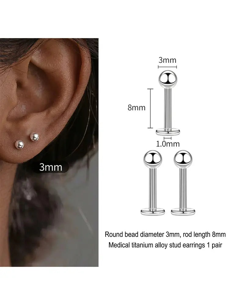 ASTM F136 Titanium Piercing Care Studs - view 7