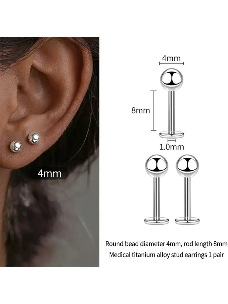 ASTM F136 Titanium Piercing Care Studs - view 8