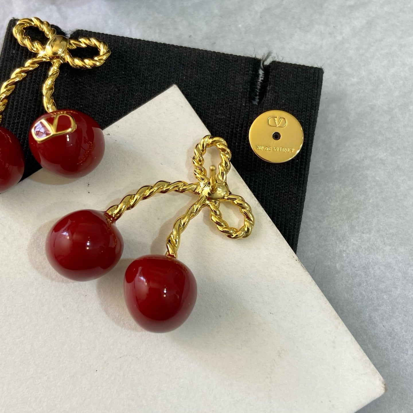 Vintage Authentic Gold-Tone Turn-Lock Earrings