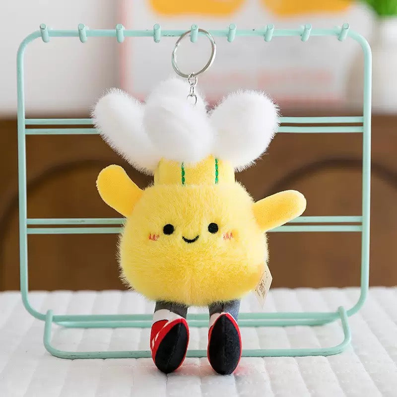Porte-clés en peluche de balle de sport - Mini pendentif en peluche de football, basket-ball, rugby, tennis et gant de boxe, cadeau souvenir
