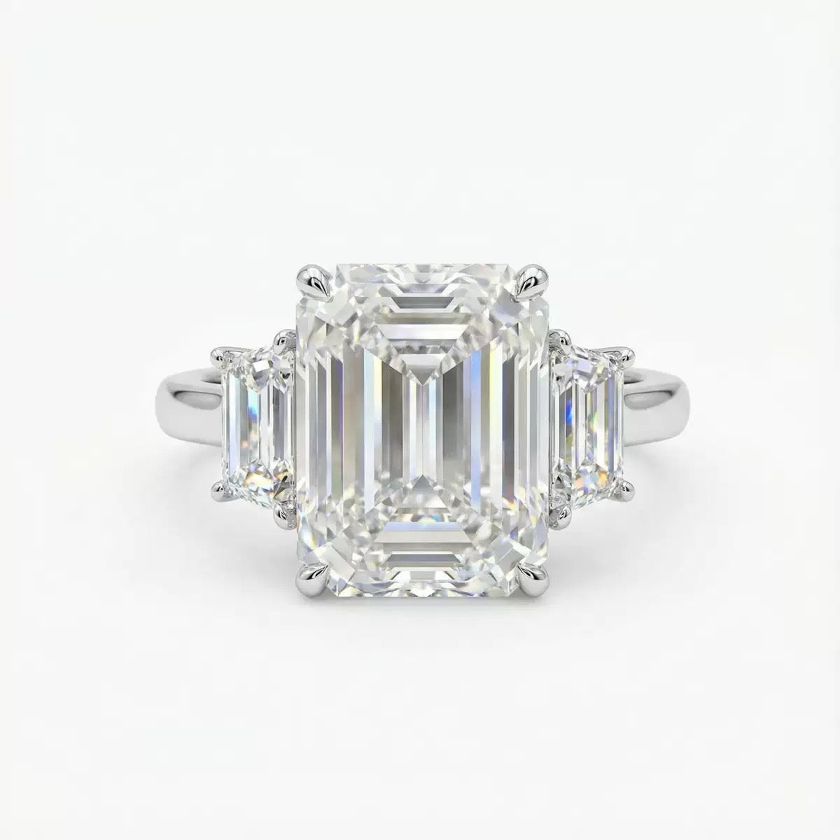 S925 Sterling Silver White Square CZ Ring, Cute Sugar Cube Minimalist Fashion Ring for Women