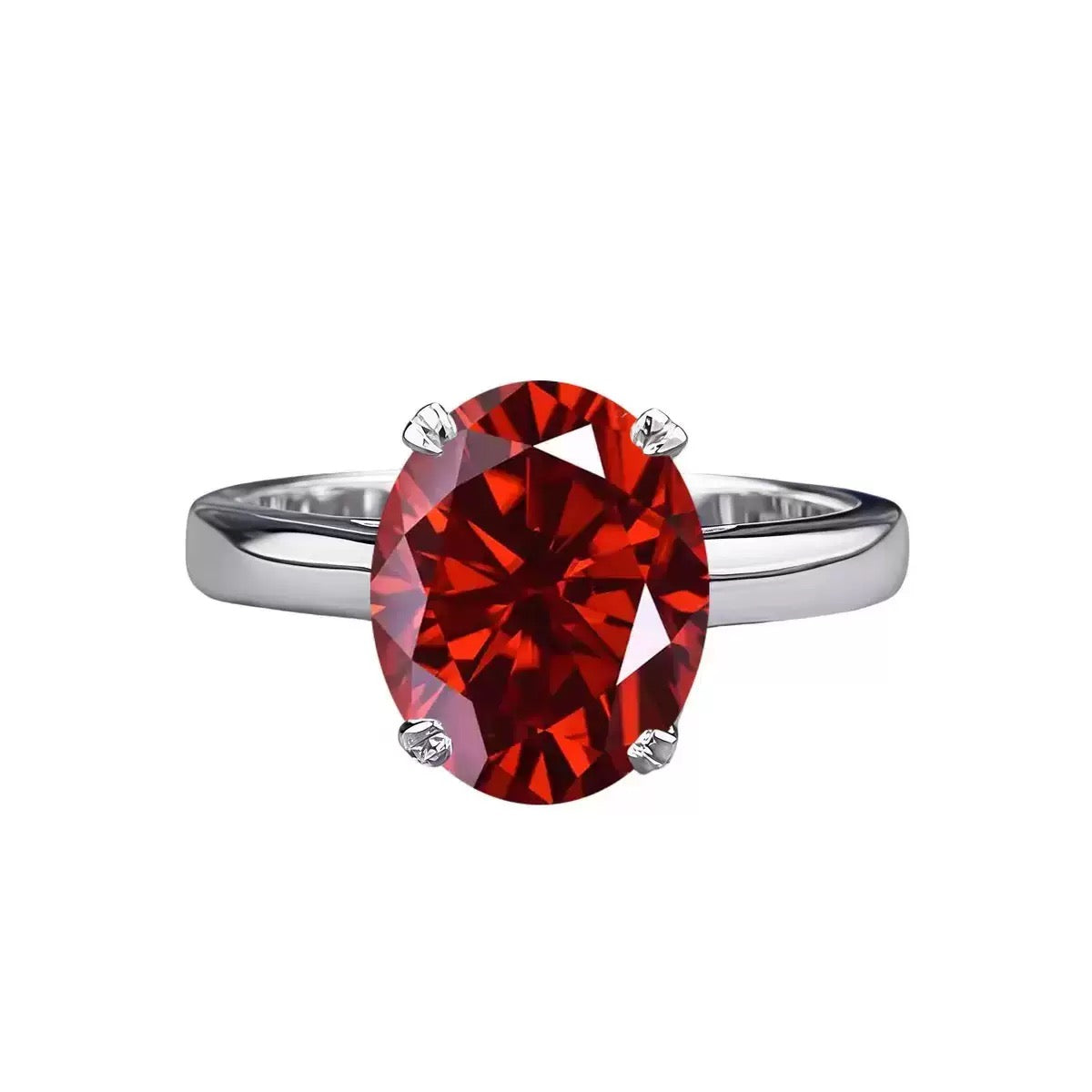 S925 Sterling Silver Red Square CZ Ring, Cute Sugar Cube Minimalist Fashion Ring for Women