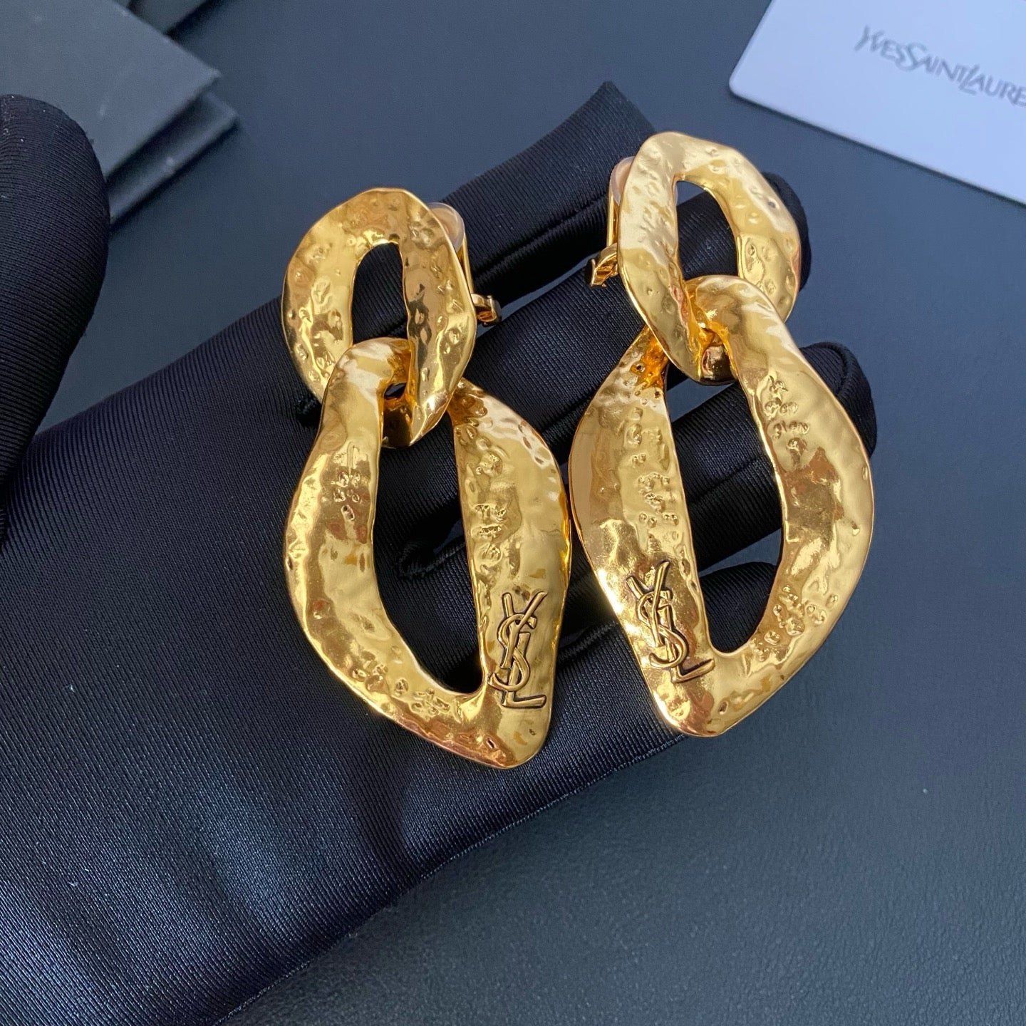 Big Gold Earrings Clip on Vintage