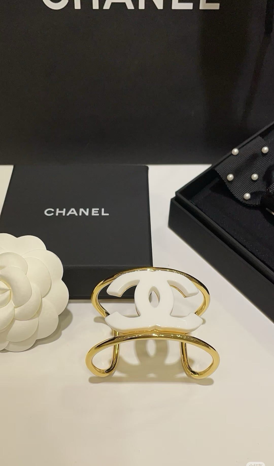 Vintage Authentic Chanel Gold-Tone Turn-Lock Bracelet