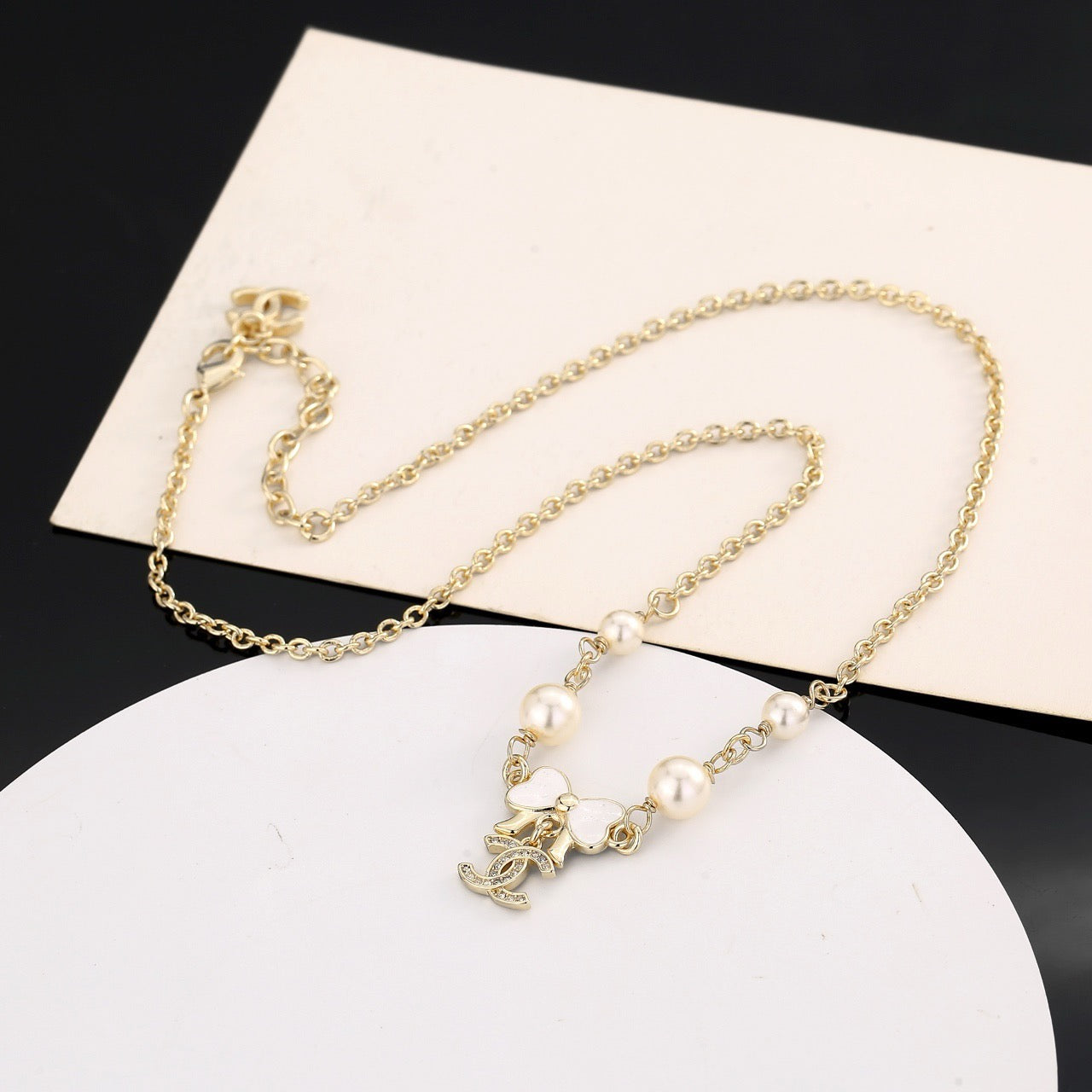 Vintage Authentic Chanel Gold-Tone Turn-Lock Necklace