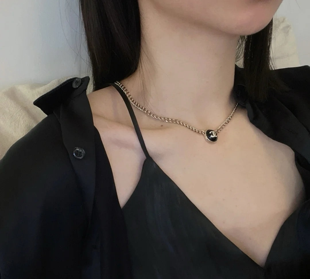 Vintage Authentic Chanel Gold-Tone Turn-Lock Necklace